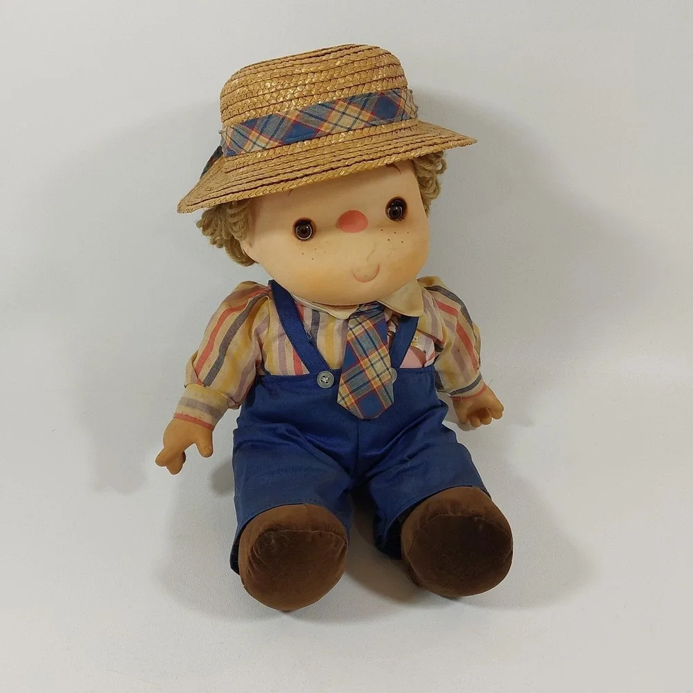 Vtg J.‎ Shin Ice Cream Doll 1980 Boy Rare Blue Overalls Hong Kong Brown Hair
